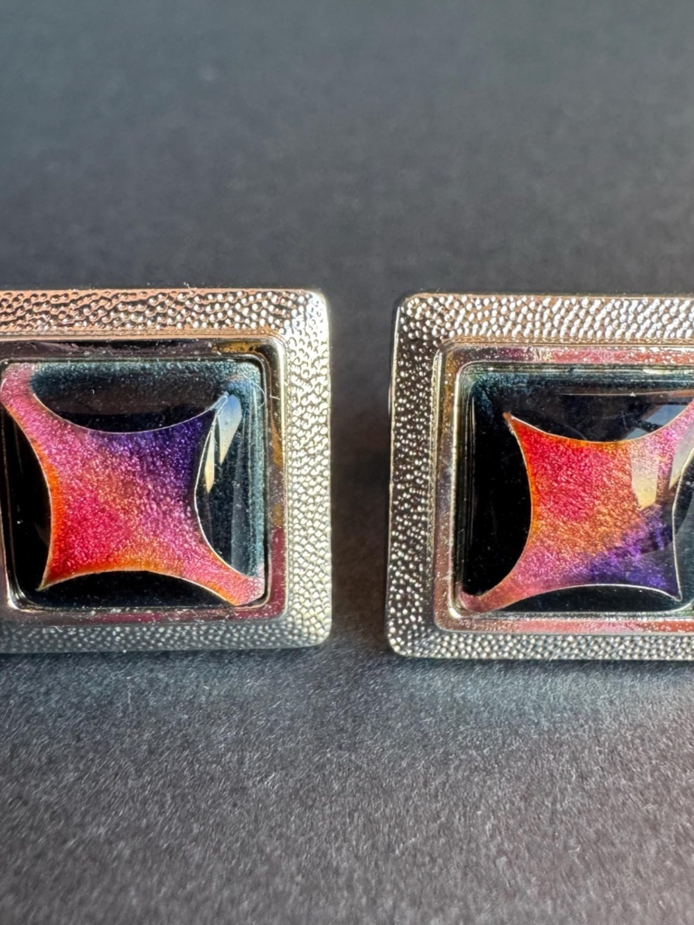 Cloisonne Enamel Cufflinks Tie Tack Set Japanese Shippo Boxed Formal Wedding - Picture 3 of 15